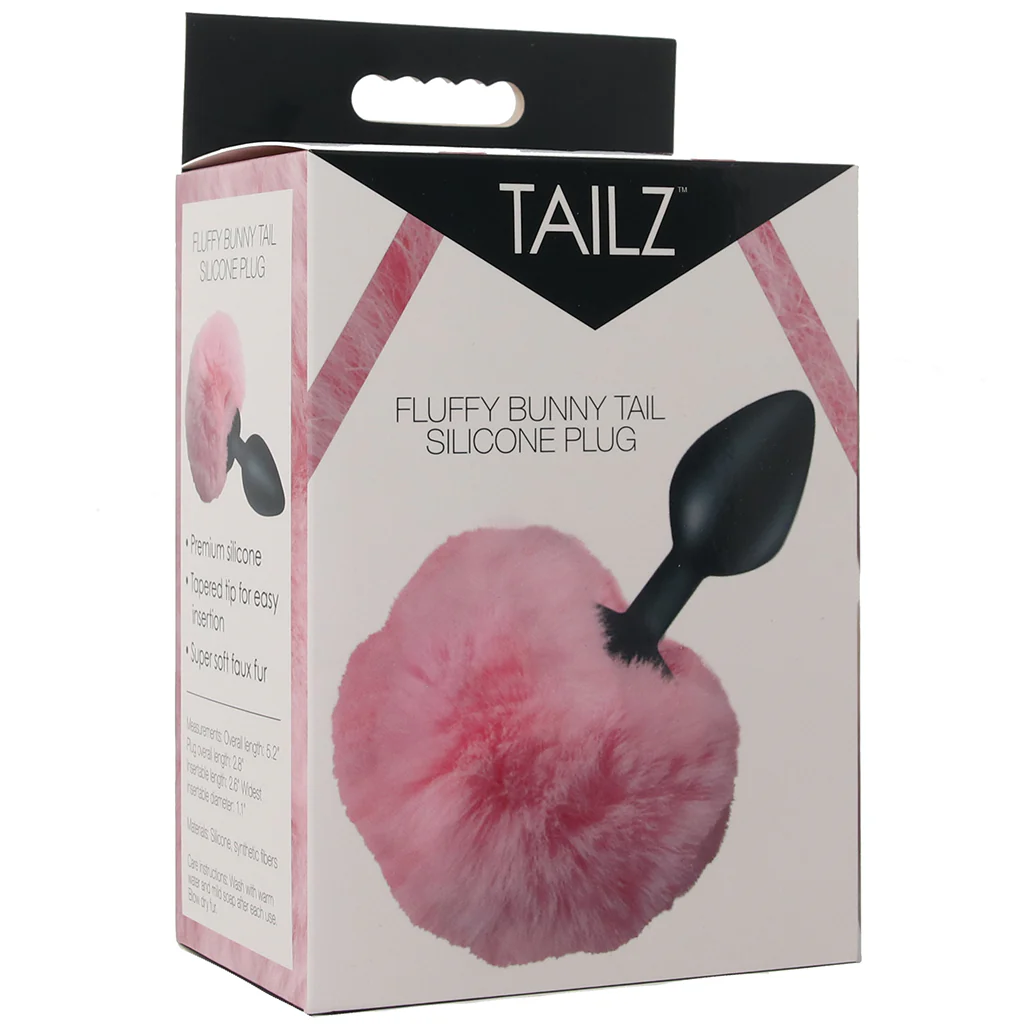 Tailz Fluffy Bunny Tail Silicone Plug in Pink - Image 9