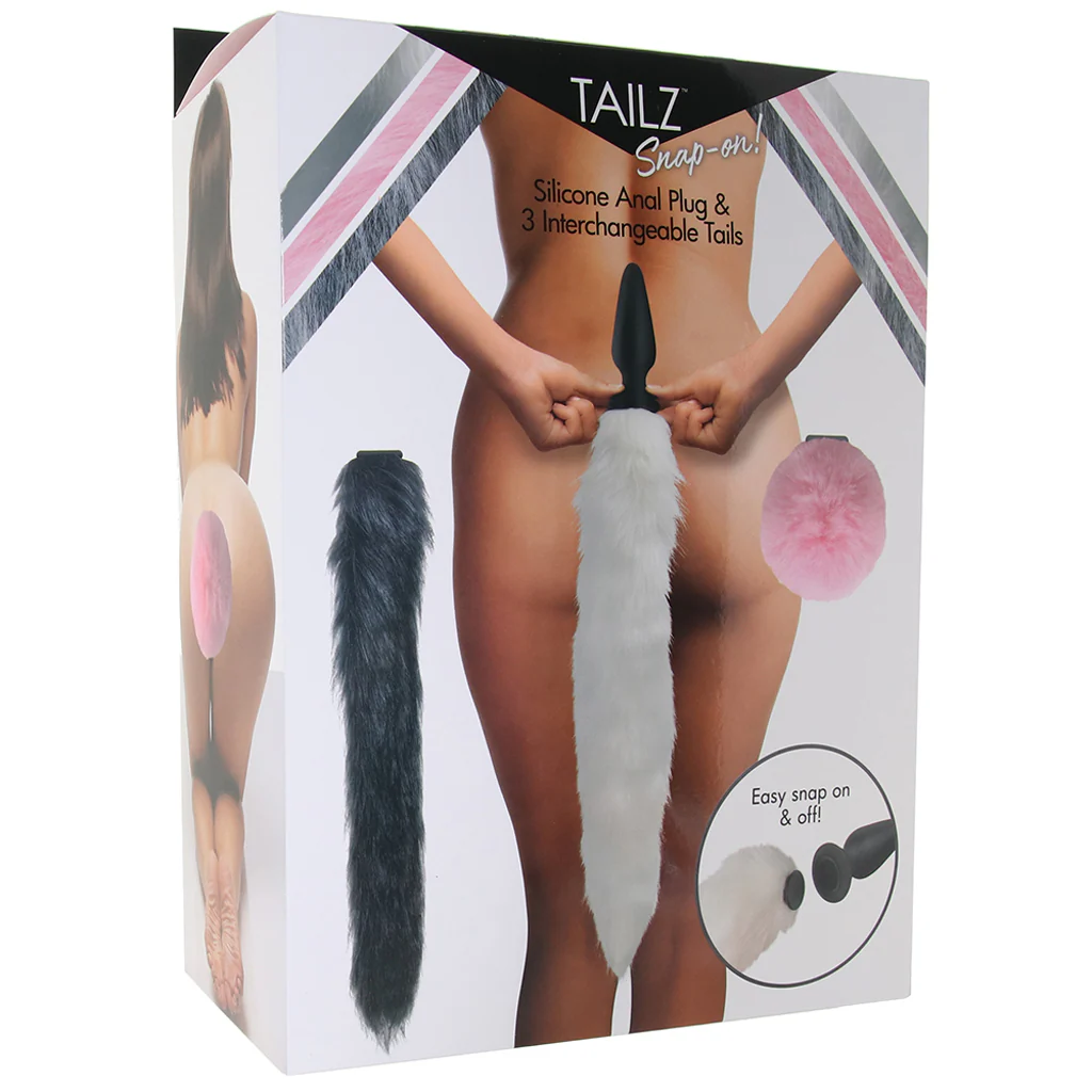 Tailz Snap-On Anal Plug and 3 Interchangeable Tails Set - Image 6