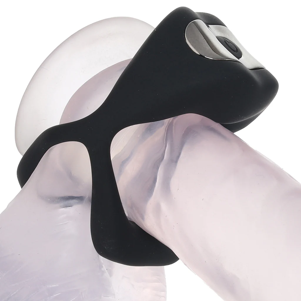 Techno Strobe Vibrating Cock Ring in Black - Image 2