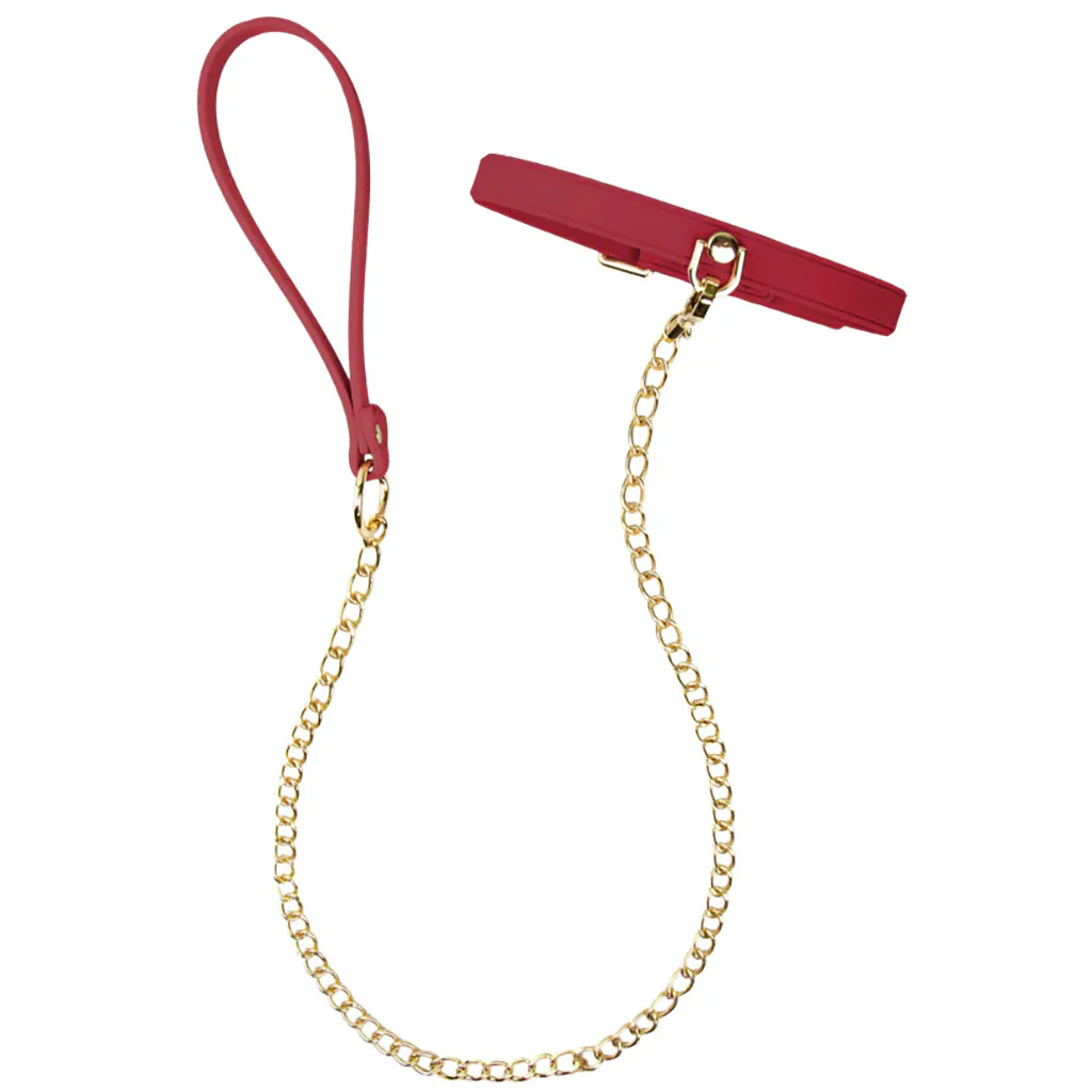 Temptasia Andor Silicone Collar & Leash in Red - Image 3