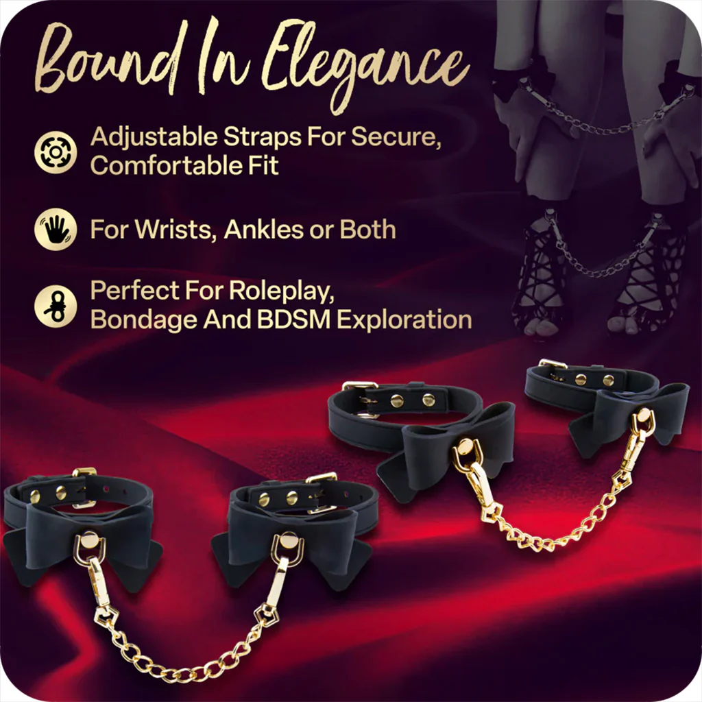 Temptasia Ardor Silicone Bows Wrist & Ankle Cuff Set - Image 4