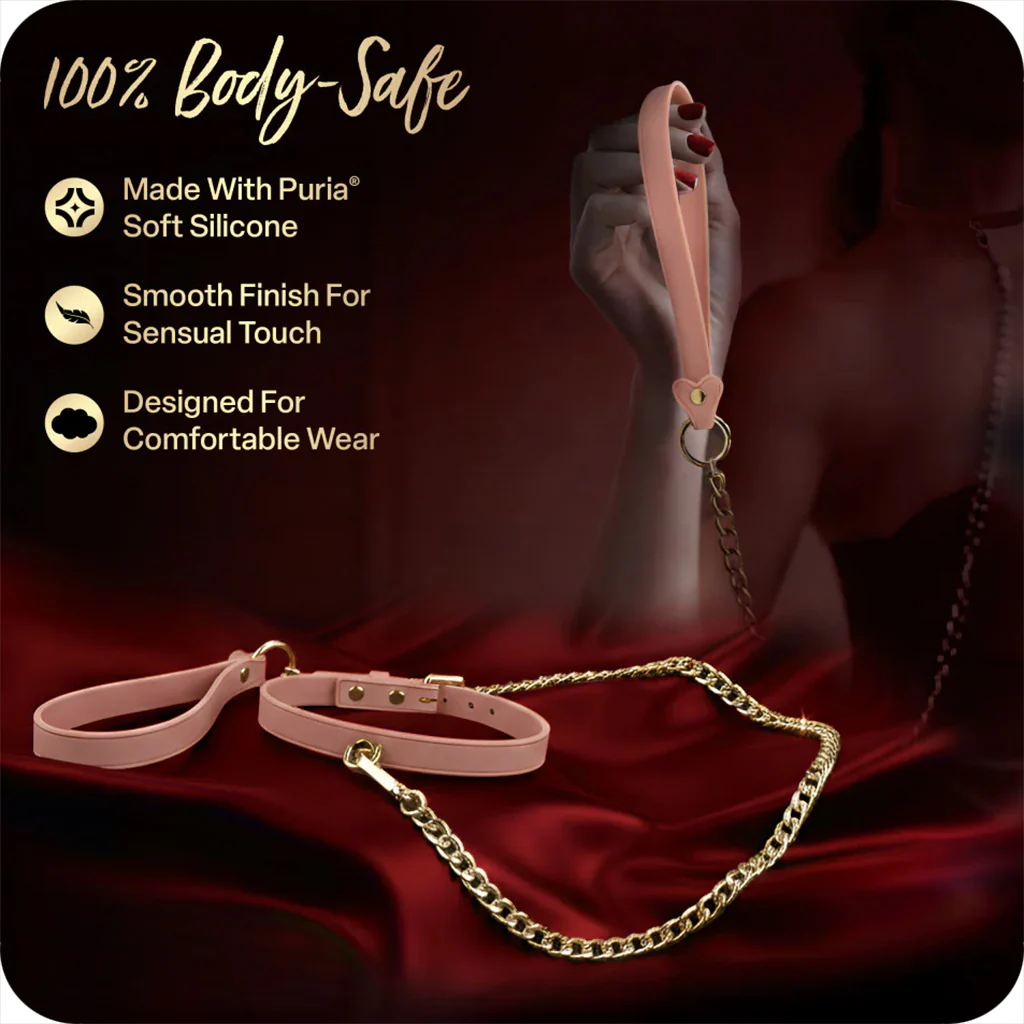 Temptasia Ardor Silicone Collar & Leash in Pink - Image 8
