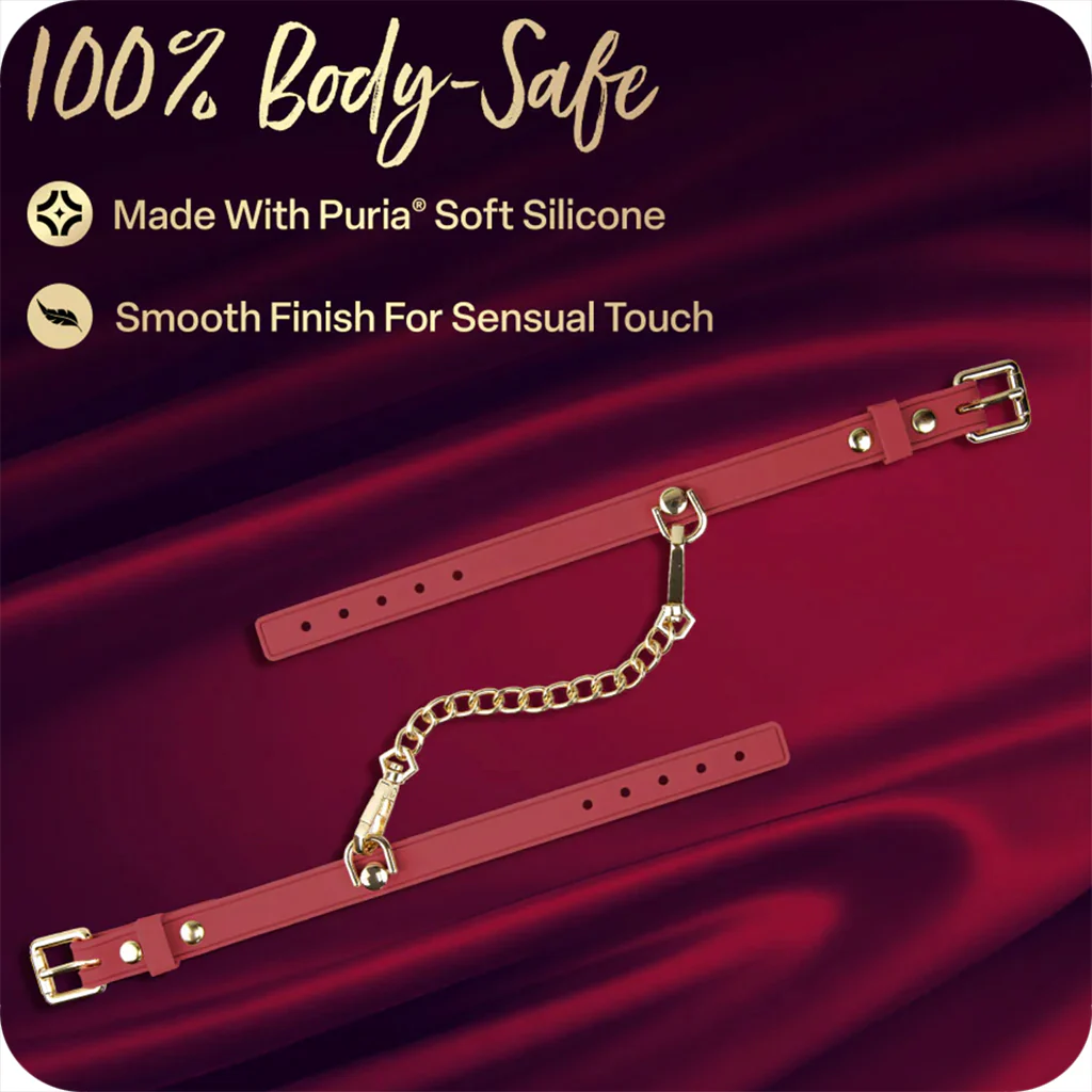 Temptasia Ardor Silicone Wrist & Ankle Restraint Set in Red - Image 6