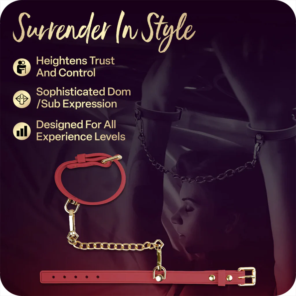 Temptasia Ardor Silicone Wrist & Ankle Restraint Set in Red - Image 8