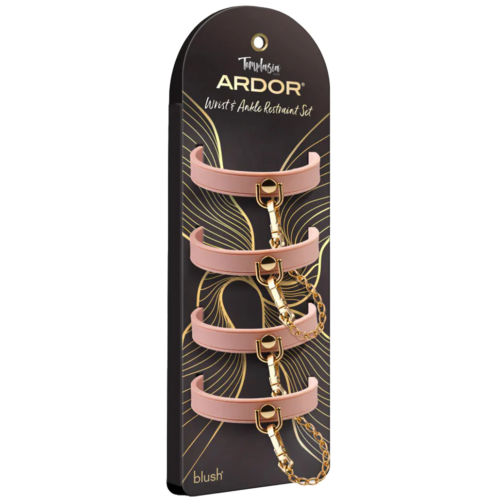Temptasia Ardor Silicone Wrist & Ankle Restraint Set in Pin - Image 9