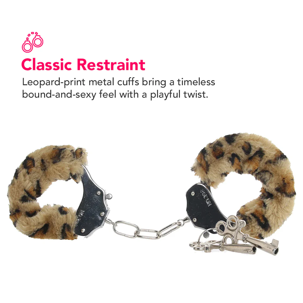 Temptasia Beginner Fuzzy Cuffs in Leopard - Image 2