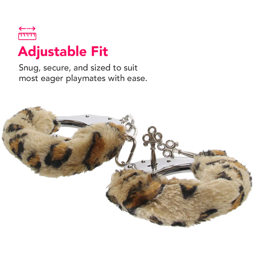 Temptasia Beginner Fuzzy Cuffs in Leopard - Image 3
