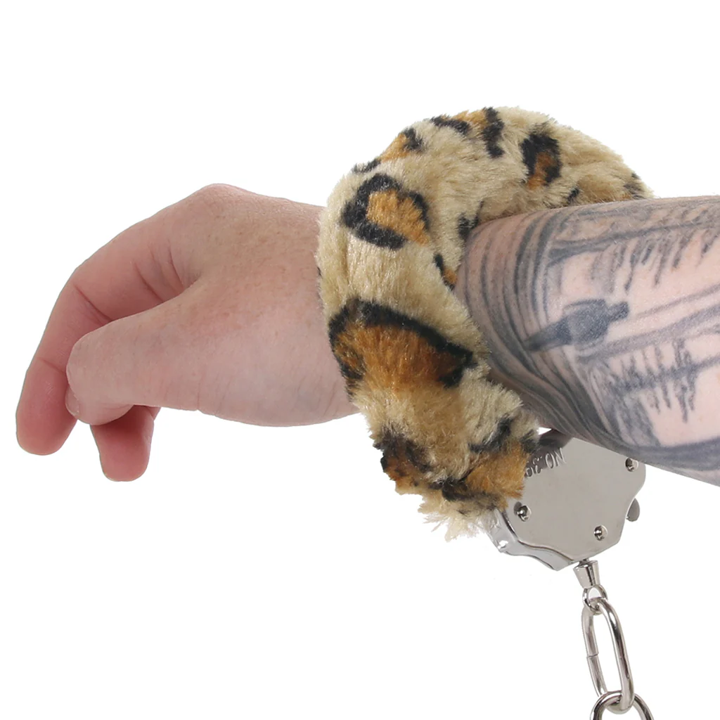 Temptasia Beginner Fuzzy Cuffs in Leopard - Image 4