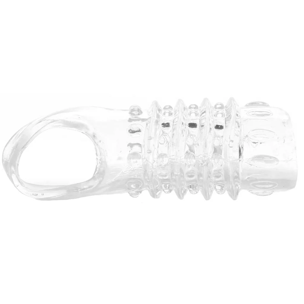 Textured Stimulation Enhancer Penis Sheath in Clear - Image 3