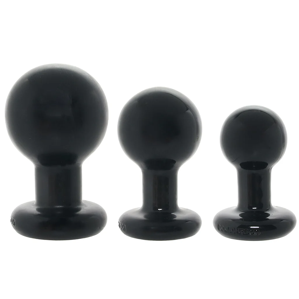 The Classic Round 3 Piece Butt Plug Set in Black - Image 3