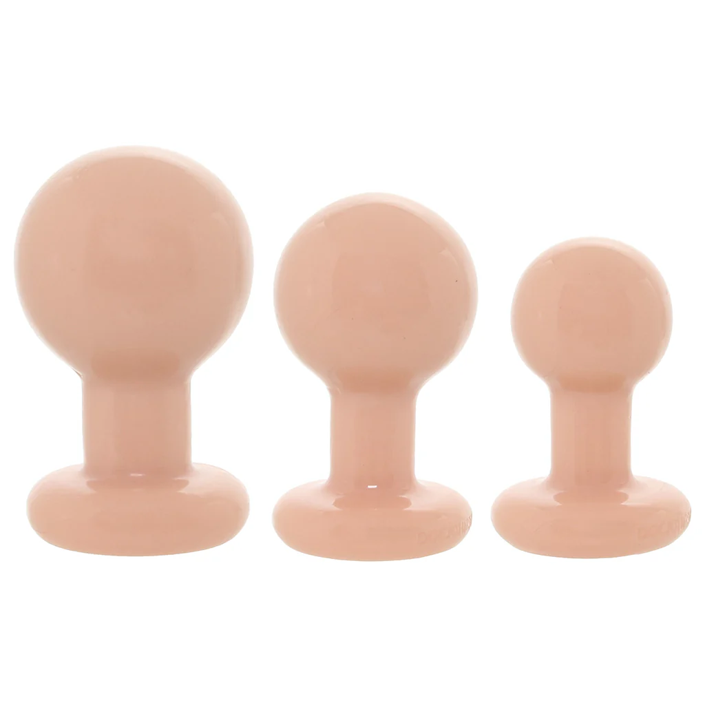 The Classic Round 3 Piece Butt Plug Set in Cream - Image 3