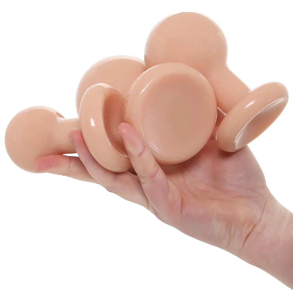 The Classic Round 3 Piece Butt Plug Set in Cream - Image 4