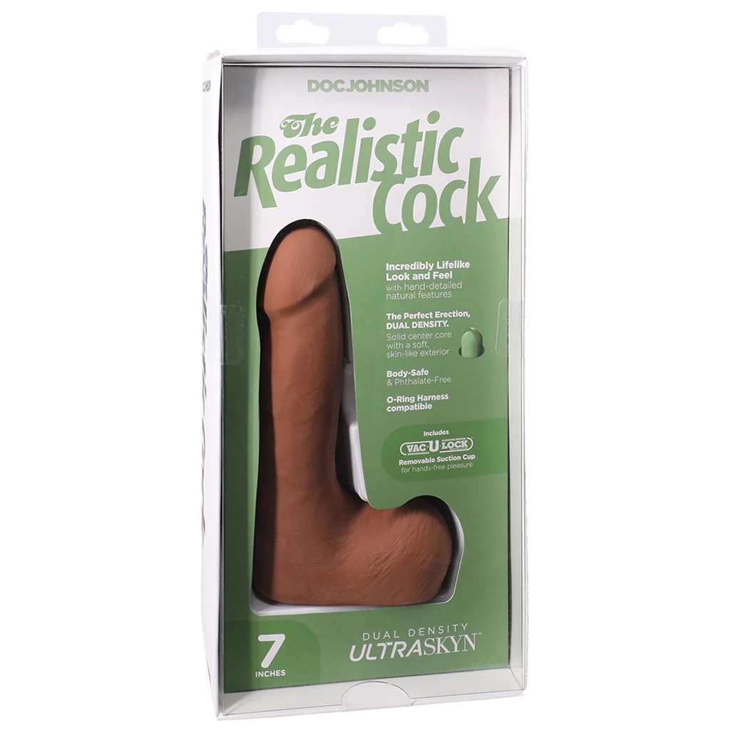 The Realistic 7 Inch Cock with Balls in Caramel - Image 6