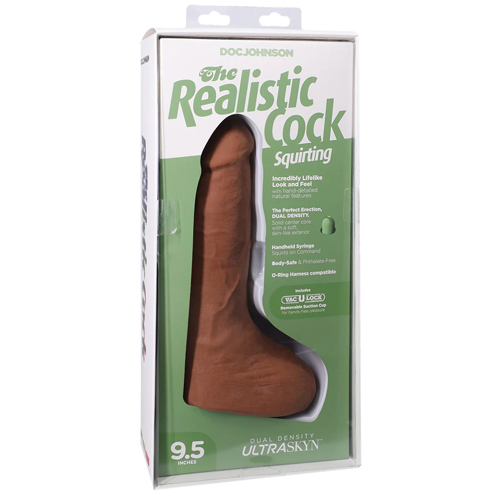 The Realistic 9.5 Inch Squirting Cock in Caramel - Image 6