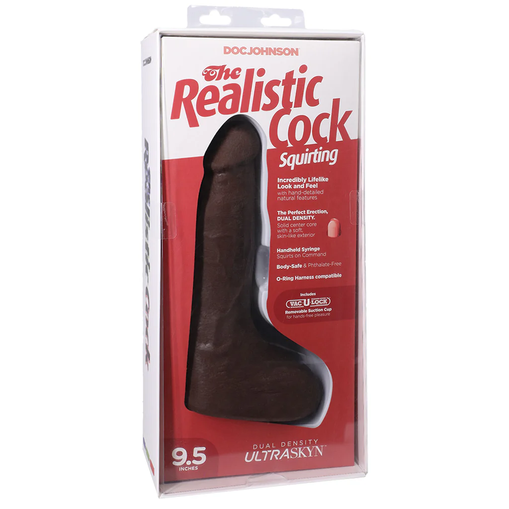 The Realistic 9.5 Inch Squirting Cock in Chocolate - Image 6