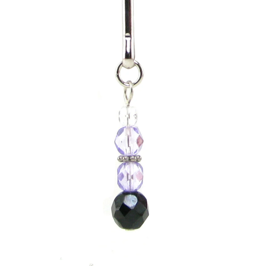 Tweezer Clit Clamp with Purple Beads - Image 3