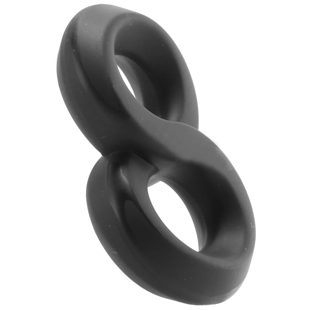 Ultra-Soft Crazy 8 Cock Ring in Black - Image 4
