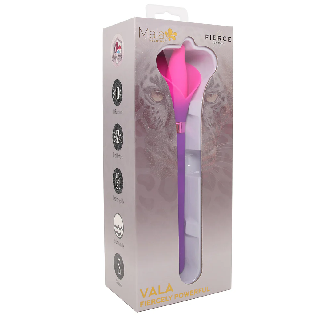 Vala Fiercely Powerful Silicone Flower Vibe in Purple - Image 9