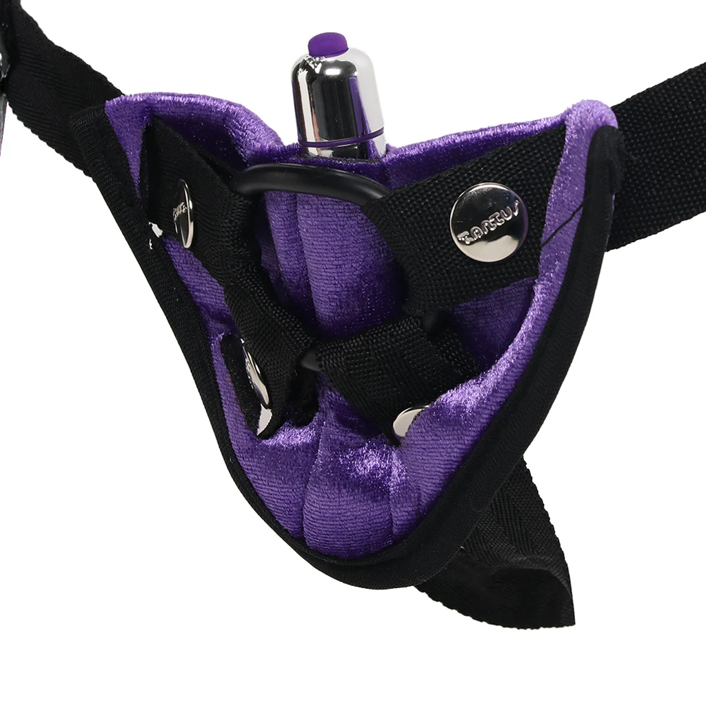 Velvet Vibrating Bullet Harness in Purple - Image 4