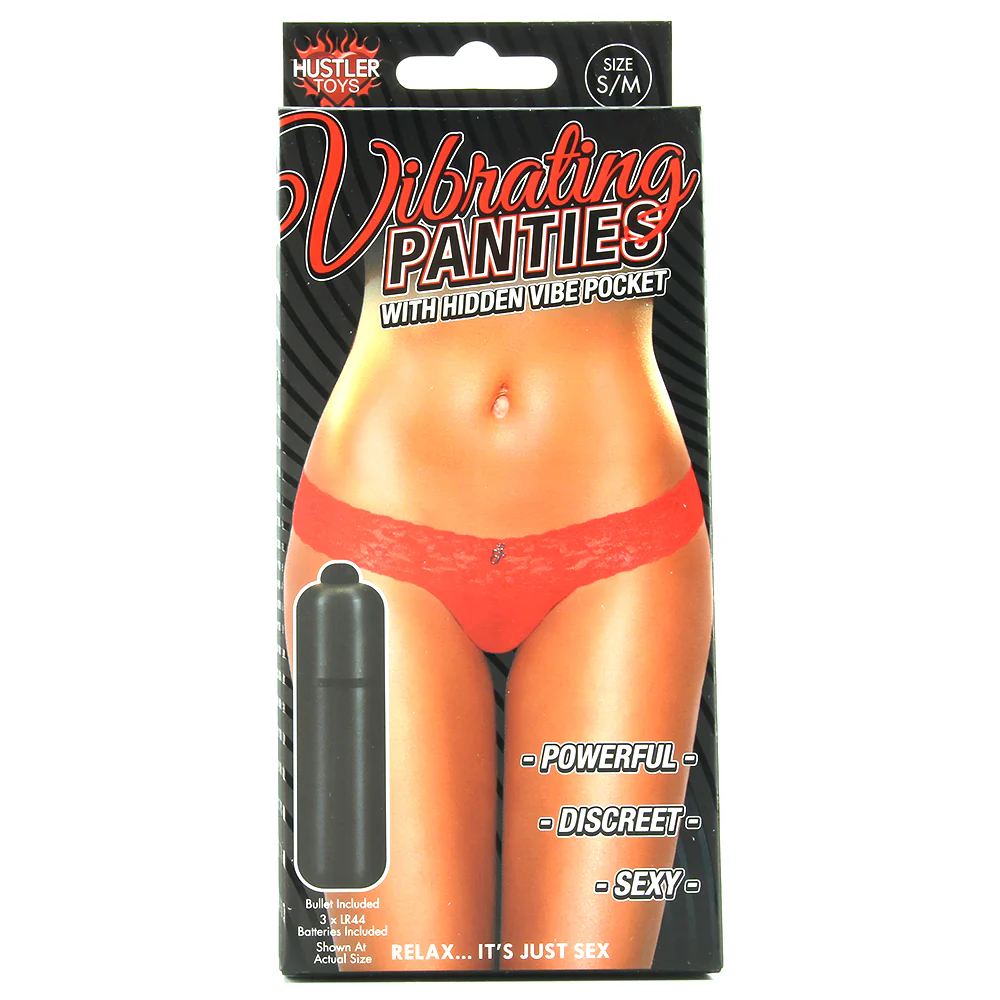 Vibrating Panties with Hidden Vibe Pocket Red /M - Image 6