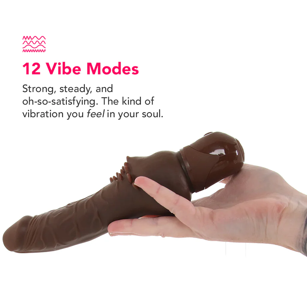 Waterproof Power Stud Cliterrific Vibe in Brown - Image 4