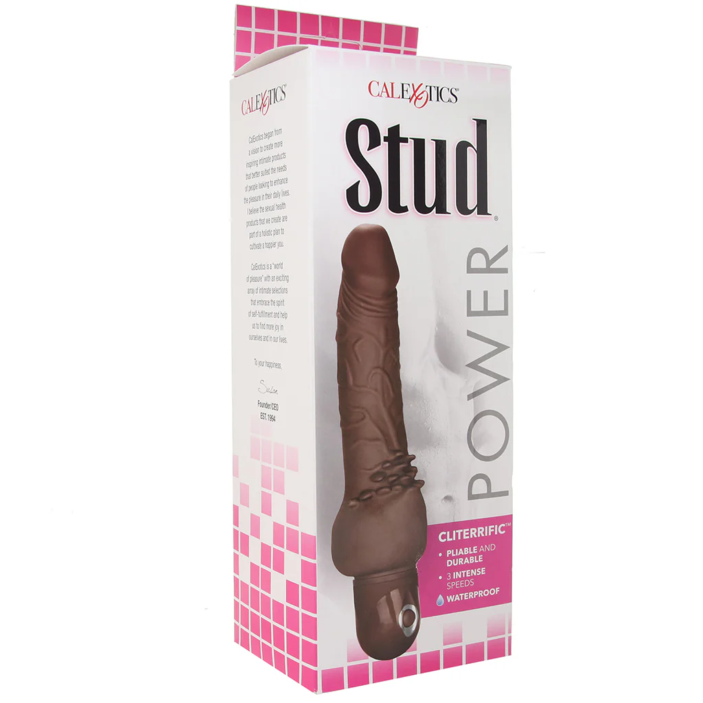 Waterproof Power Stud Cliterrific Vibe in Brown - Image 9