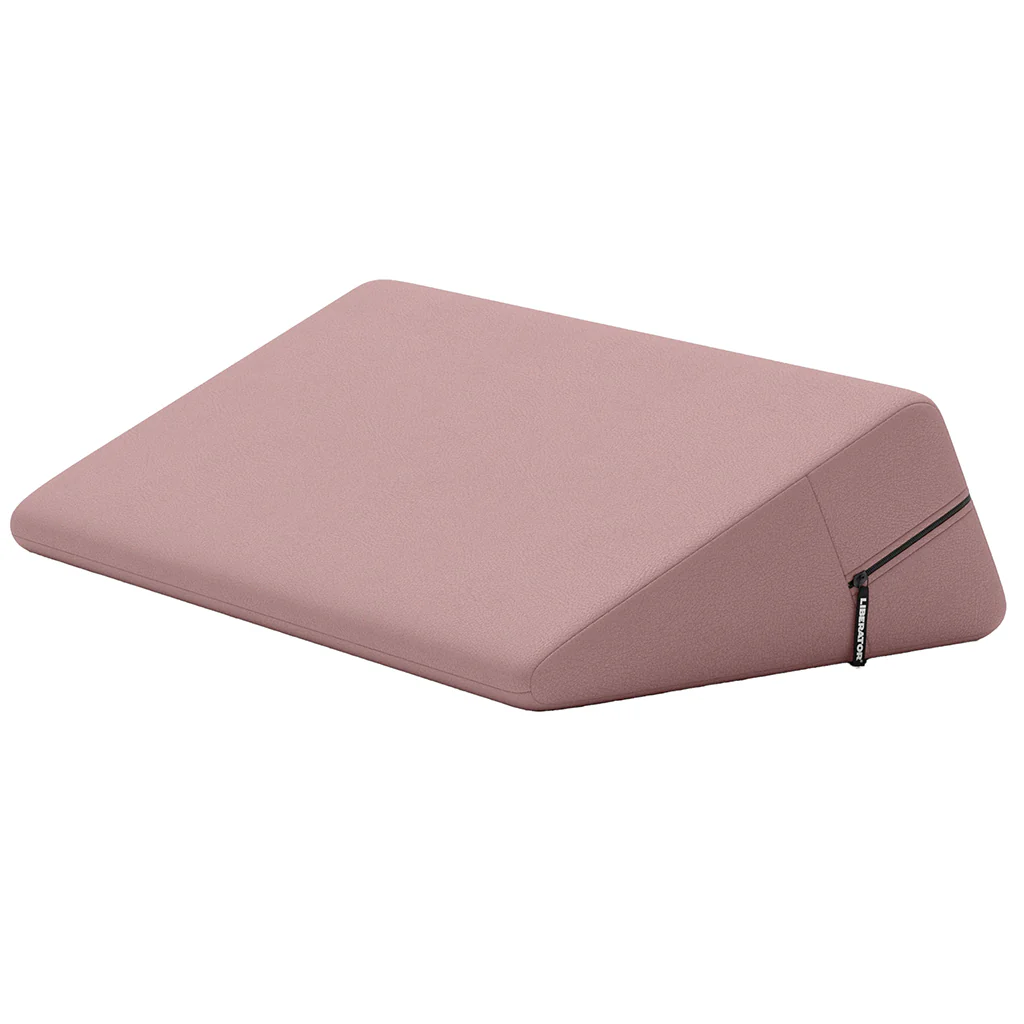 Wedge Premium Faux Leather Sex Pillow in Passion Pink - Image 2