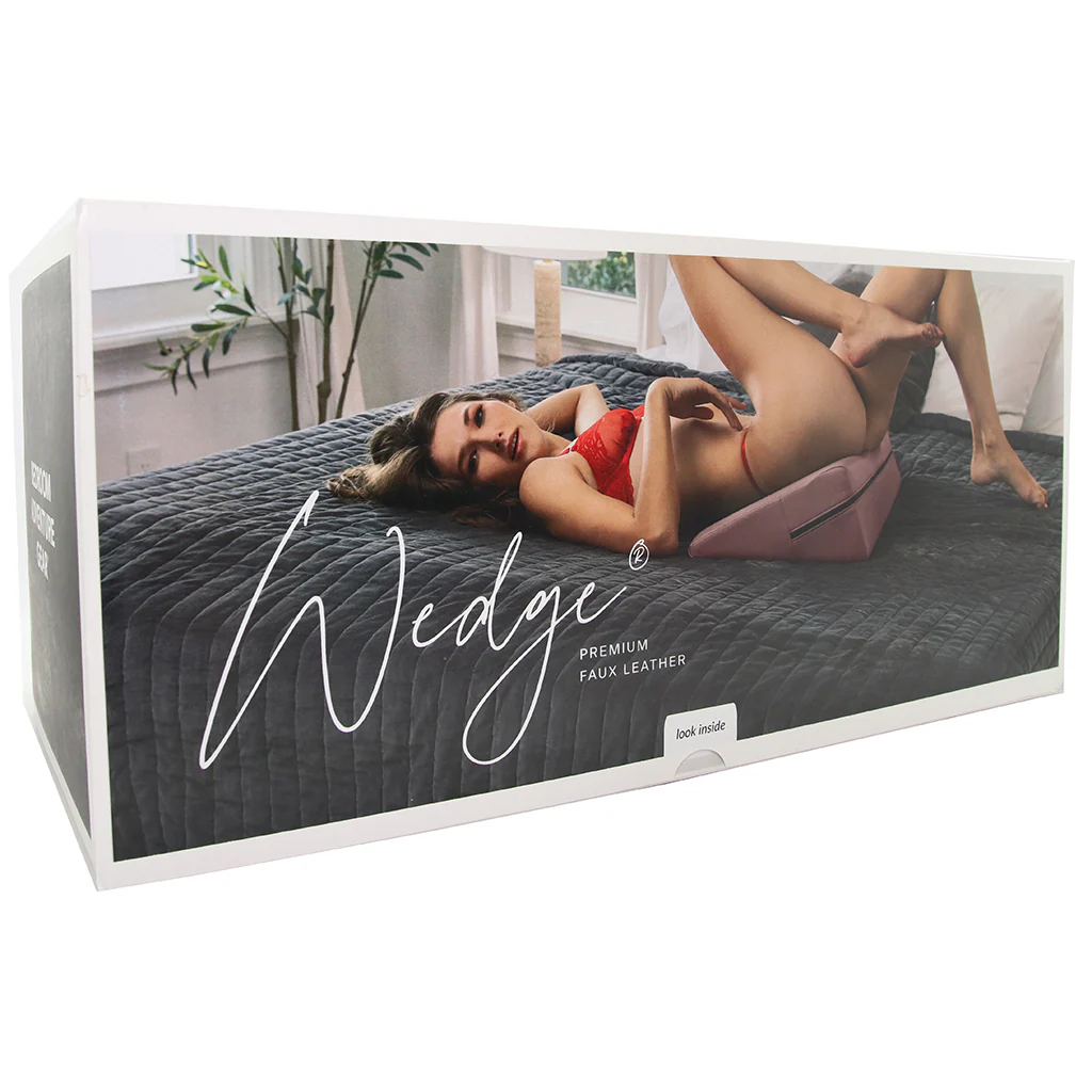Wedge Premium Faux Leather Sex Pillow in Passion Pink - Image 9