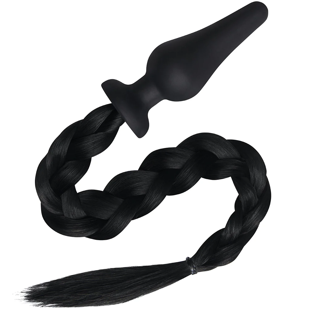 WhipSmart 4.5 Inch Black Pony Tail Plug - Image 3