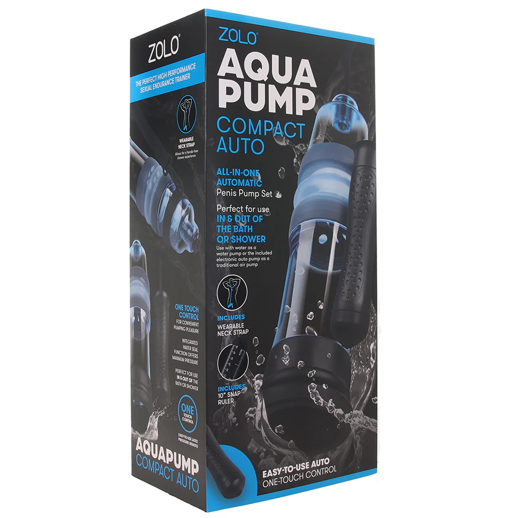 Zolo AquaPump Compact Auto Penis Pump in Blue - Image 6
